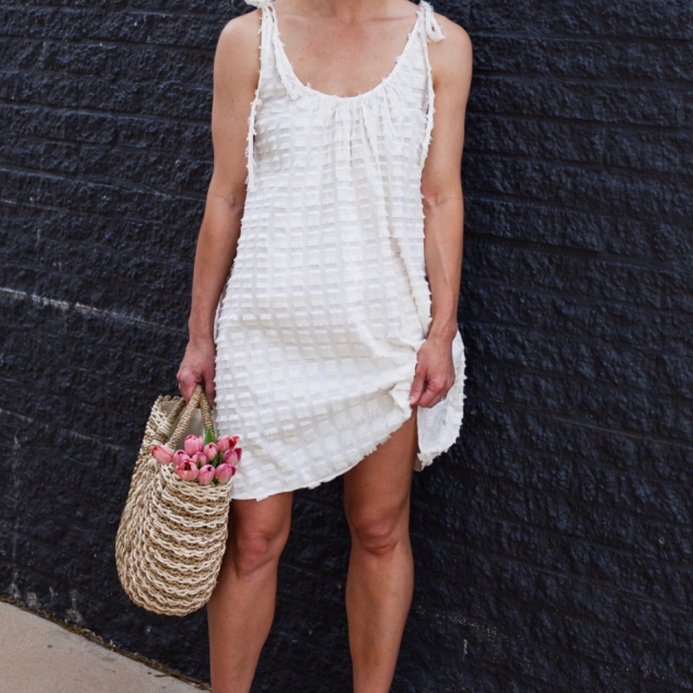 Madewell Havana White Fringe Cover up Dress